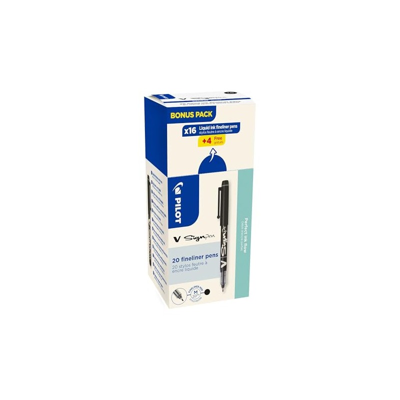 V Sign Pen Felt Tip Pen Value Pack Black