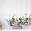 M&W DAS DESIGN Shower Curtain Colourful Flowers Butterflies Bathroom Textile