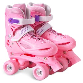 Fotoumgl Roller Skates, Kids Roller Skates for Girls Boys Ages 3-12, 4 Sizes Adjustable, Full Hard Shell Protection, Toddler Roller Skates for Beginners for Indoor Outdoor Sports