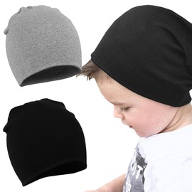 COYUN Pack of 2 Children's Slouch Beanie Hats, Children's Winter Hats, Children's Unisex Hat, Soft Winter Hats for Boys and Girls, Warm Children's Hats, Double Layer Baby Knitted Hat, Warm Hat