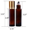 inice 100 10ml Amber Galss Roller Bottles Essential Oils Applicator