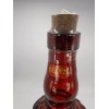 Pier 1 Cranberry Ruby Red Recycled Art Glass Embossed Bottle