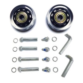 LOTOWELZON 2pcs Luggage Suitcase Replacement Wheels, 50mm Inline Outdoor Roller Skate Wheels with 8mm(0.31") Bearings 35mm 40mm Axles Wrenches Repair Set (OD50xTHK18mm/1.97"x0.7", Black&Clear)