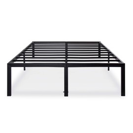 Olee Sleep 18 Inch Tall Heavy Duty Steel Slat/ Anti-slip Support/ Easy Assembly/ Mattress Foundation/ Maximum Storage/ Noise Free/ No Box Spring Needed, Black