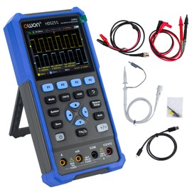 OWON Handheld Oscilloscope, Digital Multi Functional Oscilloscope Multimeters,20000 Counts Portable 3 in 1 Universal Test Instrument, with 3.5 inch LCD Screen Display 2CH 25Mhz Bandwidth HDS25S