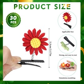 Luinabio 30 Pcs Bean Sprout Hair Clips Mixed Style Plant Hairpins Flower Plant Hair Clip Little Grass Barrette Butterfly Headwear Hair Accessories for Women Girl School Home Party Christmas (Adorable)