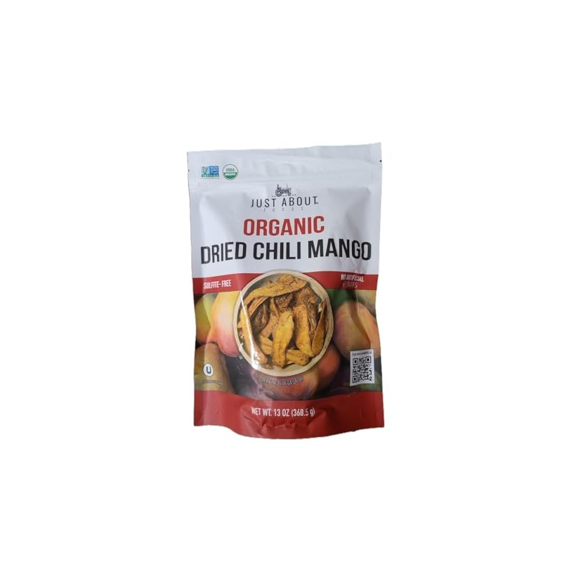 Just About Foods Organic Dried Chilli Mango - 13 Ounces