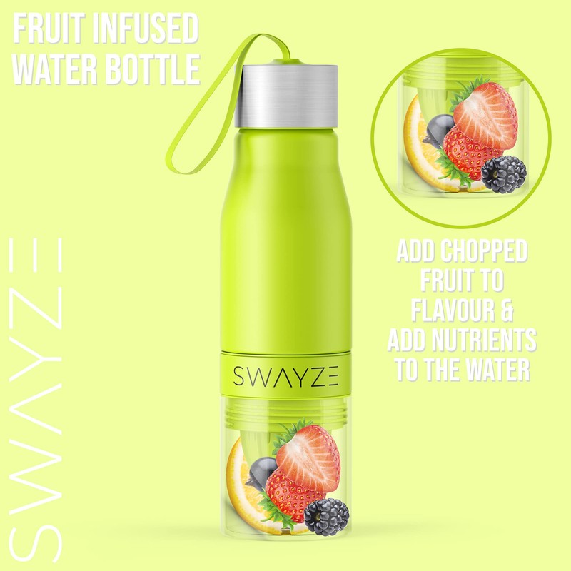 Water Bottle Fruit Infuser, BPA Free, Infusion Section, Fruit Squeezer