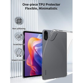 for Xiaomi Redmi Pad 2 11 inch Case,Slim & Lightweight Soft TPU Anti-Scratch Back with Shockproof Impact Resistant Raised Edge -Transparent