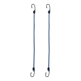 INFINAUTO Luggage Cords with Hooks 60cm Motorcycle Trailer Trucks Cargo Adjustable Bungee Cords with Metal Buckle Blue 2pcs