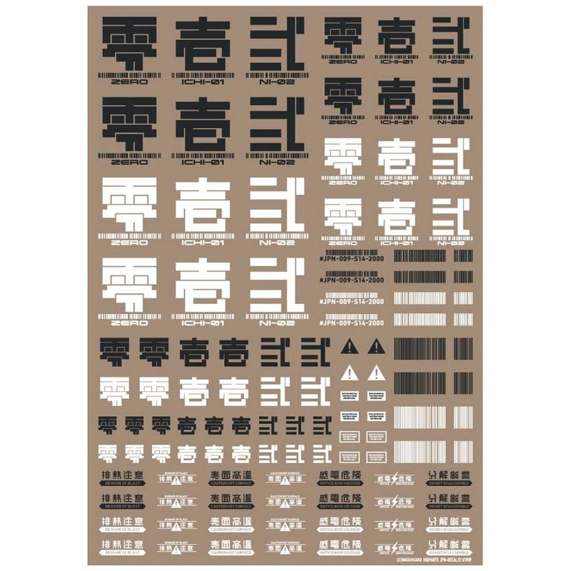 Haikyu Parts JPN-01-DGR JPN Decal 01, Dark Gray, 1 Piece,