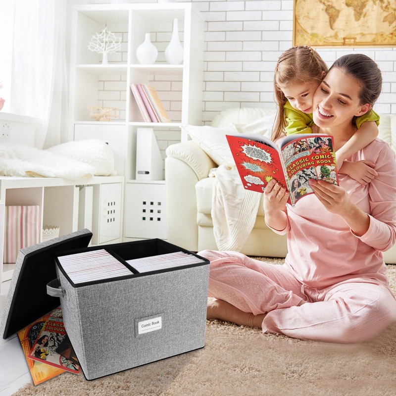 Comic Book Storage, Large Comic Book Case with Adjustable Dividers