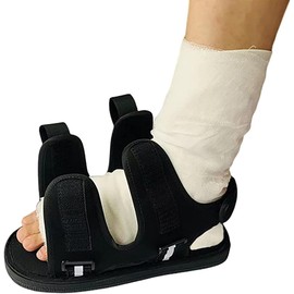 Post Op Shoe with Waterproof Leg Cast Cover, Adjustable Walking Boot Recovery Plaster Shoe Cover Medical Boot for Foot Injuries Sprained Ankle Broken Foot Toe Post Surgery Kids Women Men (S)