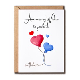 VKNDesigns Anniversary Wishes to you both - Love Hearts design Anniversary Card - Happy Anniversary - To A Special Couple - Greeting Card, White