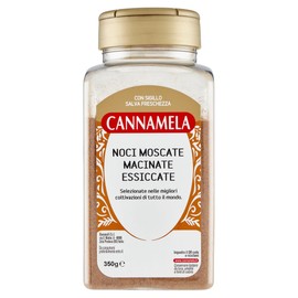 Cannamela - Linea Vasi PET, Noci Moscate Macinate, Confezione da 350g. Ideale per ragù, ripieni per tortellini e ravioli, polpette, purea di patate, torte dolci e salate.