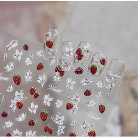 Tomoni Nail Sticker Strawberry 5676, 1 Piece / 토모니 네일스티커 스트로베리 5676, 1개