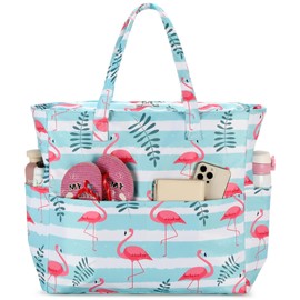 Beach Pool Bags Tote for Women Ladies Large Gym Tote Carry On Bag With Wet Compartment for Weekender Travel Waterproof