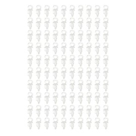 Hanger | Eyelets | Plastic | Diameter 6 mm | 1.6 cm Long | White / Transparent | Pack of 100 | Ideal for Hanging Balls and Eggs