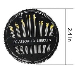 Hand Sewing Needles for Sewing Repair, 30-Count Assorted Needles with 2 Threaders, Including 1pcs Large Eye Hand Sewing Needle(30 Hand Sewing Needles)