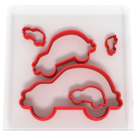 Custom Cutters Car Shape Cutters | Set of 5 Plastic Cutter for Baking, Fondant, Clay, Pastry, Icing, Jewellery (1.5/2/3/5/8CM)