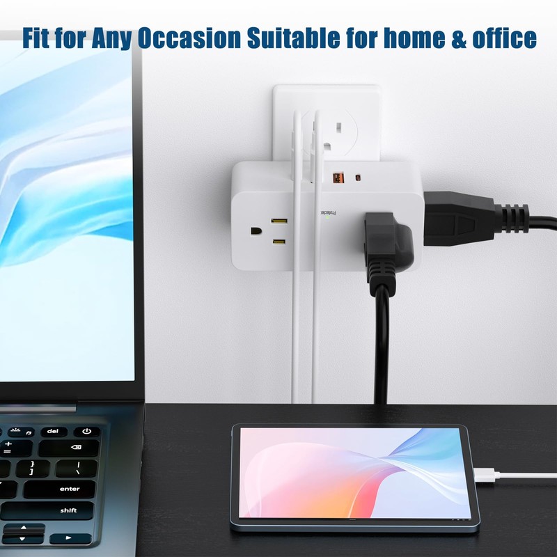 Surge Protector Outlet Extender with Rotating Plug, Multi Plug Outlet