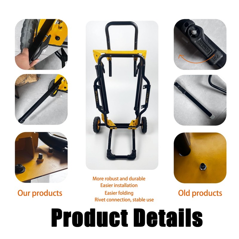 Gabasinover, Rolling Table Saw Stand Compatible with DEWALT's DWE7490X、DWE7491RS、DWE7499GD、D7480、DW745 ,