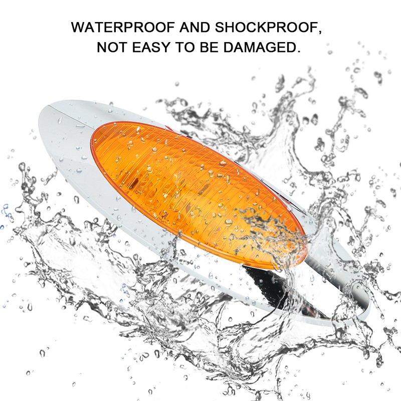 4pcs 6.5in 16LED Oval Side Marker Light 12V DC Shockproof