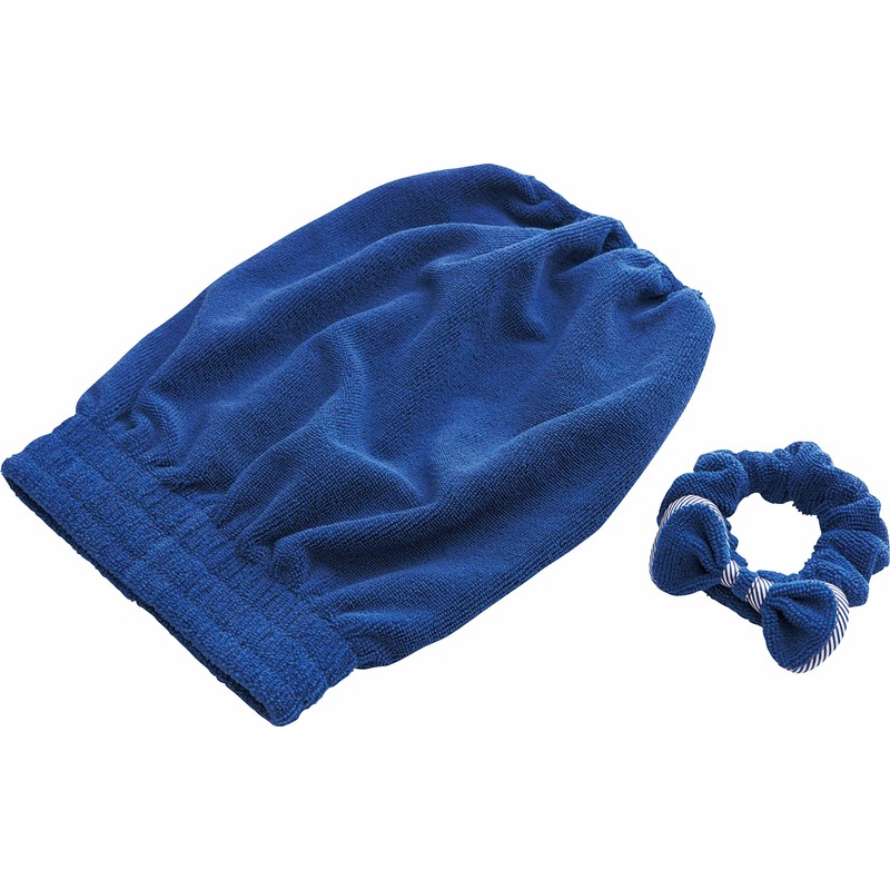 フェイスアップドライキャップ シュシュ付 ネイビー