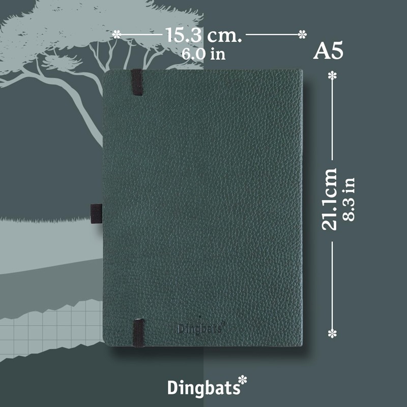 Dingbats* Wildlife Lined Journal A5 - Vegan Leather Soft Cover,