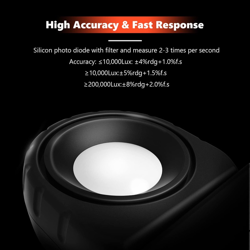 SURLABA Digital Luxmeter Light Meter, XF-881F Exposure Meter, Measuring Range