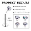 NICEIGHT 8Pcs 16G Stainless Steel Threadless Push in Nose Rings