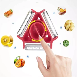 AJC Toys Pelador De Frutas Y Verduras Portátil 3 En 1 Rayador