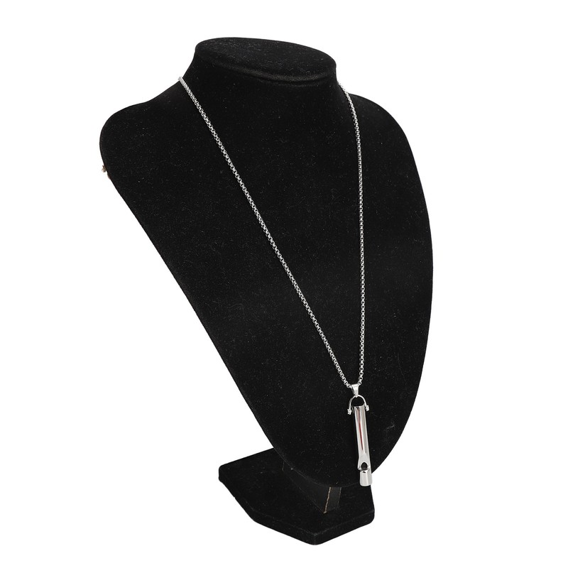 Whistle Pedant Necklace Reduce Anxiety Cylindrical Deep Breathing Stress Relief