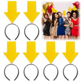 BAIRUYAO 6pcs Arrow Headband | New creative symbol headband | Party Festival parade Concert Support group Hair accessory (Yellow Arrow x6, Large)