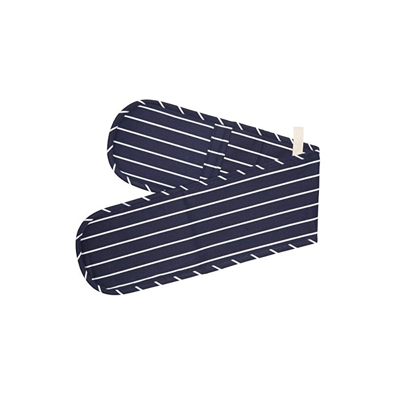 KitchenCraft Double Oven Gloves with 'Butcher's Stripe' Design, Cotton /