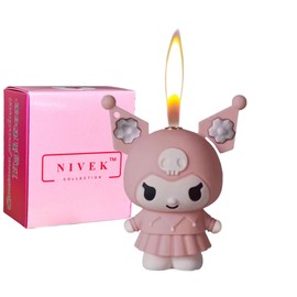 NIVEK Kuromi Y2K Lighter Flame 3D Japanese Chain Necklace Jester Kawaii Cool Lighters (Pink)