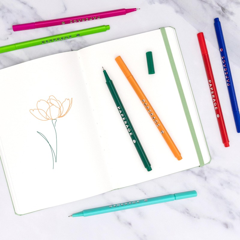 PAPERAGE Blank Journal Notebook, (Black), 160 Pages, Medium 5.6 in