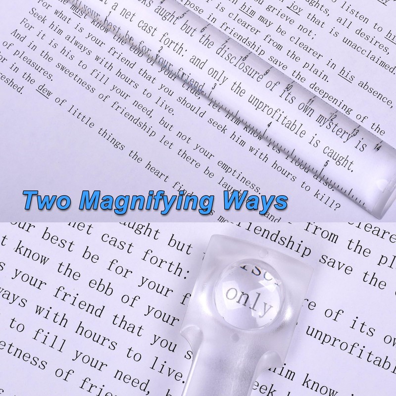 Cosmos Magnifying Ruler Mini Magnifying Bar Magnifier Ruler for Reading