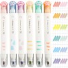 fogman Highlighter Marker Line Marker Cute Pastel Stationery 6-piece 12-color