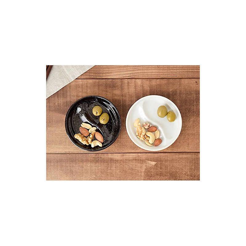 Tableware East Divider Dish Small Snack Plate 2 Dividers White