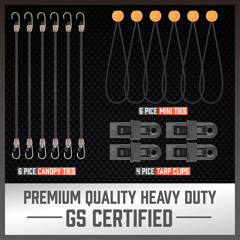 30 - piece Bungee Cords with Hooks - Bungee Cords