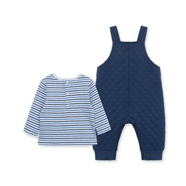 Little Me Baby Boys' Puppy Stripe Knit Overalls, Jumpers, and Coverall Overalls, 3 Months