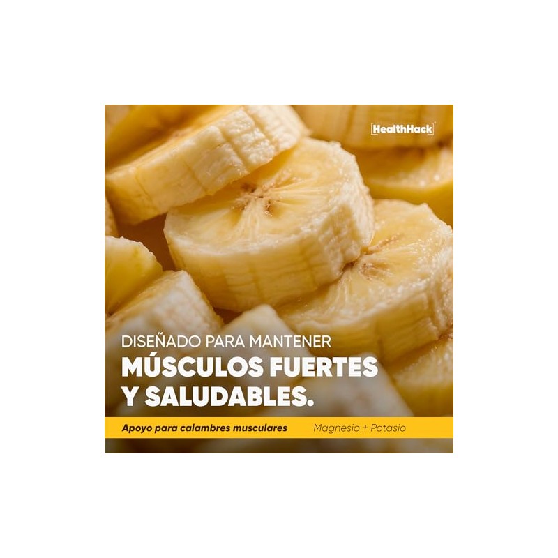 Suplemento Calambres Musculares con Magnesio Potasio Calcio Health Hack