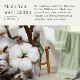 NY Loft 100% Cotton 2 Pack Bath Sheet Towel Set | Extra Large Bath Towel Set of 2 | Absorbent & Quick-Dry Oversize Bath Towels | Textured and Durable Cotton | Oeko-Tex Standard 100 | Sage Green