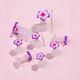 8 Pieces Silicone Toe Separators Cute Toe Separators for Pedicure, Comfortable Toes Spreaders Toes Dividers Manicure Pedicure Tools(8 Purple Flowers)