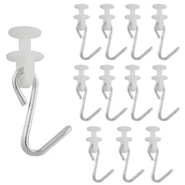 Curtain Carriers Glide ZZLZX 12 Sets Button Carrier Sliders with Metal Hook for Curtain Tracks, Shower Curtain Carriers Rollers and Hooks