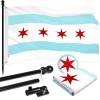 UD_G128 Flag Pole 5 FT Black Tangle Free & Chicago