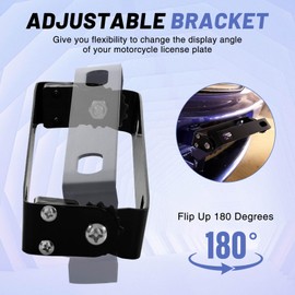 Tongze Motorcycle License Plate Bracket: 180-Degree Adjustable License Plate Flipper Holder Mount Universal For Motorbike Mini Bike