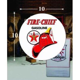 (1) 10" X 10" TEXACO FIRE CHIEF GAS VINYL DECAL LUBESTER OIL PUMP CAN LUBSTER