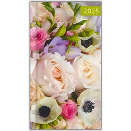 2025 Week To View Slim Floral Photographic Designer Diary (Purple)